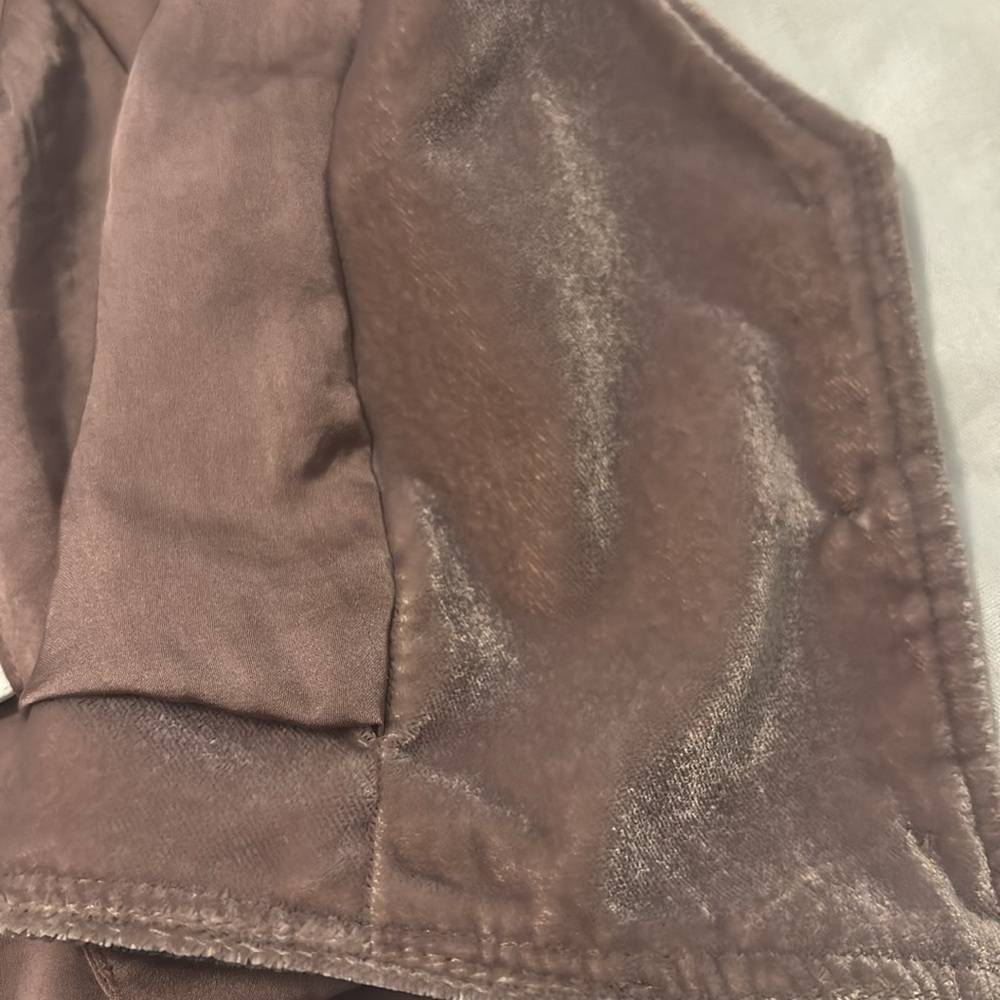 Free People rose mauve open velvet vest w/admirial buttons SZ   M boho chic - Picture 10 of 13